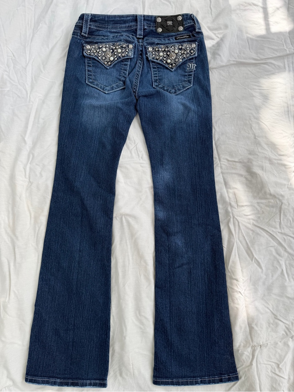 Miss Me Girls Bootcut Blue Embellished Jeans